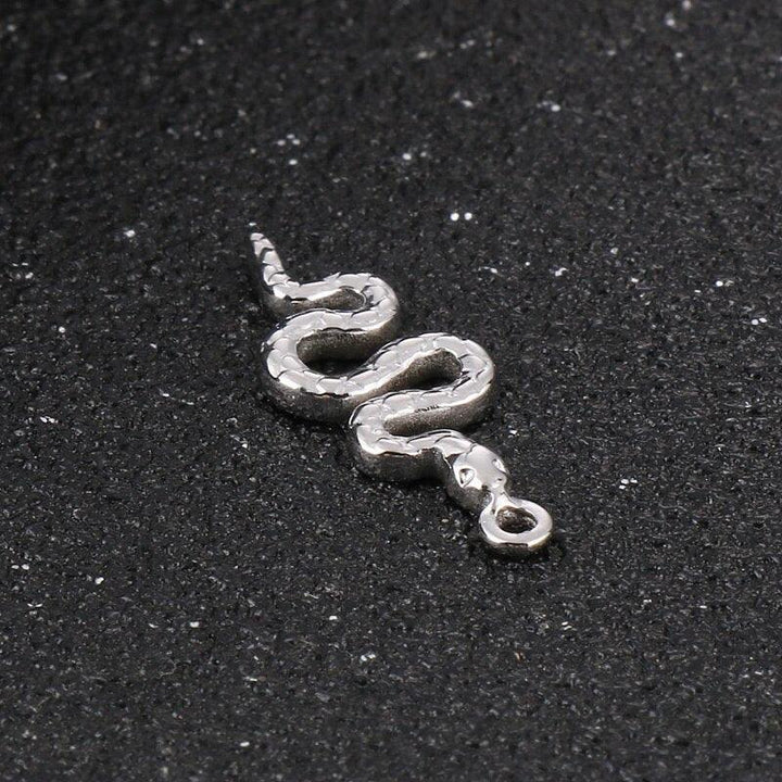 2Pcs/ Steel And Gold Color Snake Pendant Jewelry Making Necklaces DIY Bracelet Animals Stainless Steel Accessories Wholesale.
