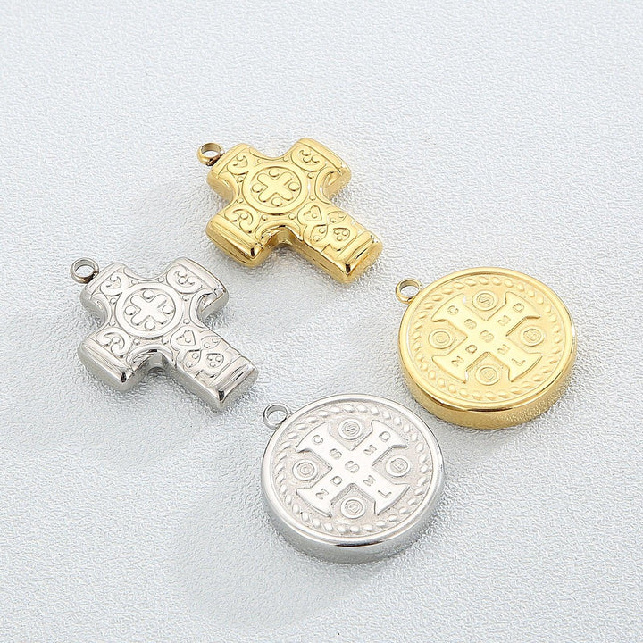 2pcs/Lot 24*24mm Cross Charm Metal Fashion Charms Connectors for Bracelets DIY Jewelry Making Religious Cross Charm.