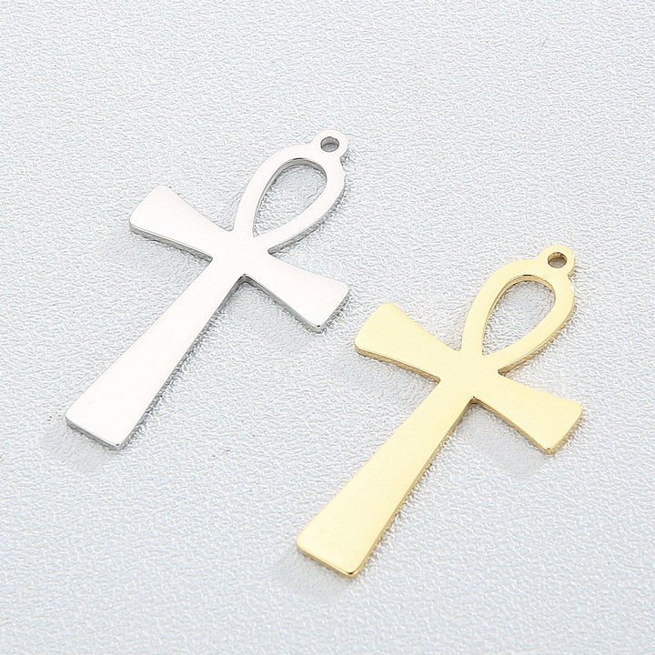 2pcs/Lot 25x45mm Vintage Egyptian Life Ankh Cross Pendant DIY Cross Charms Bracelet Necklace Metal Jewelry Accessories Makings.