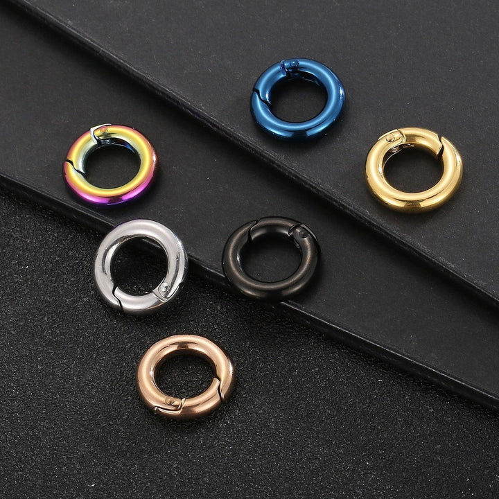 2pcs/Lot Connections Ring Carabiner Rings Spring Open Ring Clasp Bracelet Necklace Accessories DIY Jewelry Findings.