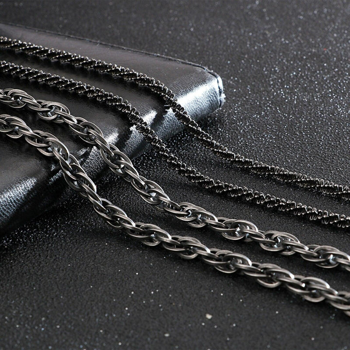 KALEN Punk Long Chain Necklace Men Stainless Steel Brushed Matte Box Link Chains Choker Necklace Male Jewelry Accessories.