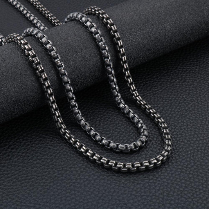 KALEN Punk Long Chain Necklace Men Stainless Steel Brushed Matte Box Link Chains Choker Necklace Male Jewelry Accessories.