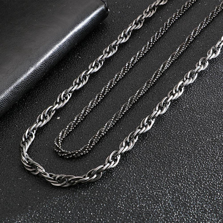 KALEN Punk Long Chain Necklace Men Stainless Steel Brushed Matte Box Link Chains Choker Necklace Male Jewelry Accessories.