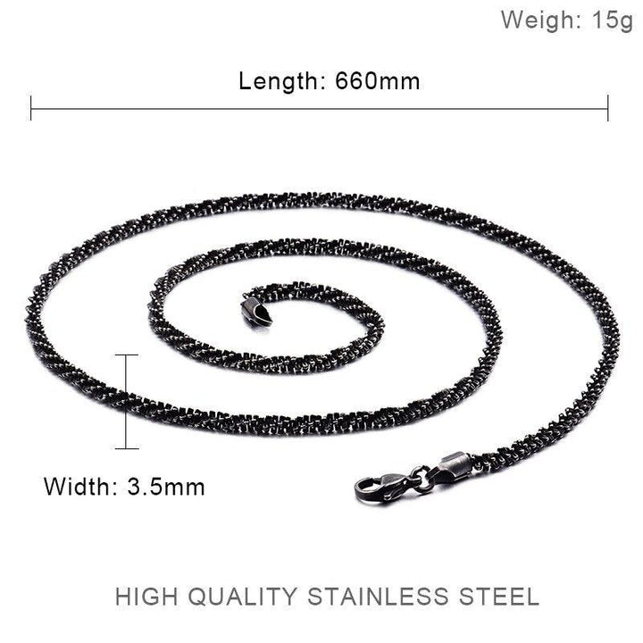 KALEN Punk Long Chain Necklace Men Stainless Steel Brushed Matte Box Link Chains Choker Necklace Male Jewelry Accessories.