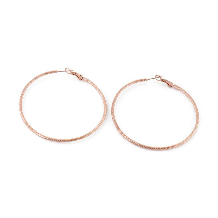 30/40/50/60mm Stainless Steel Circle Hoop Earrings - kalen