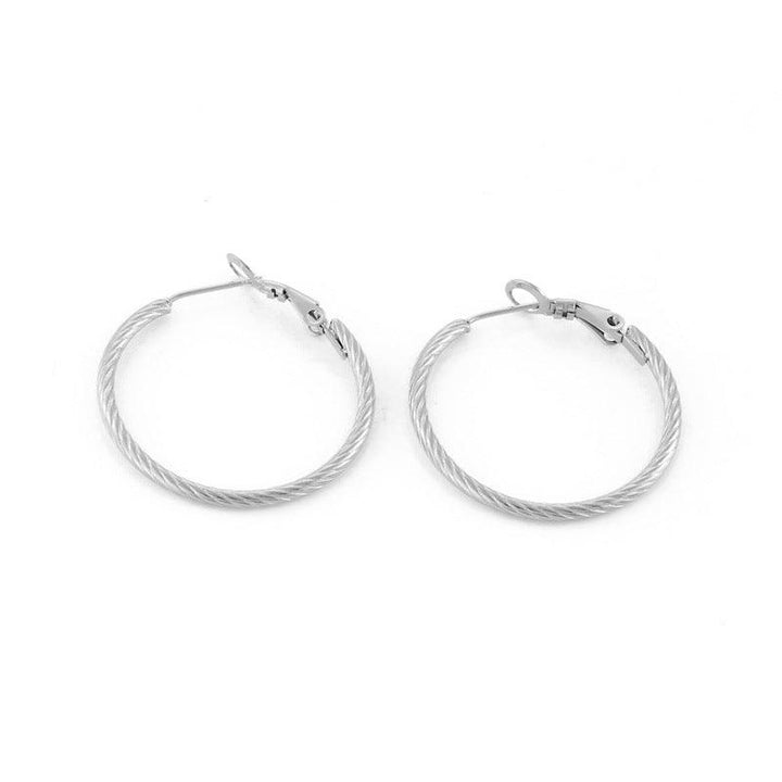 30/40/50/60mm Stainless Steel Circle Hoop Earrings - kalen