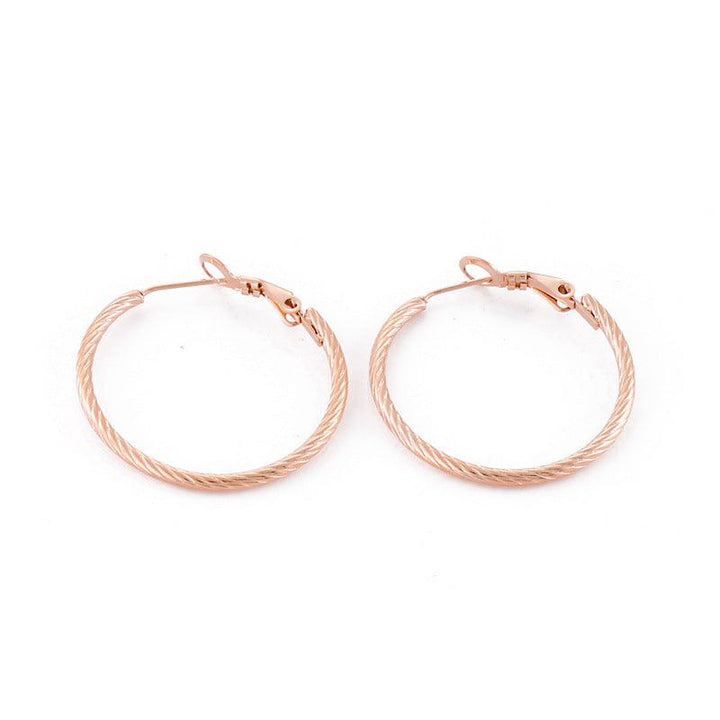 30/40/50/60mm Stainless Steel Circle Hoop Earrings - kalen