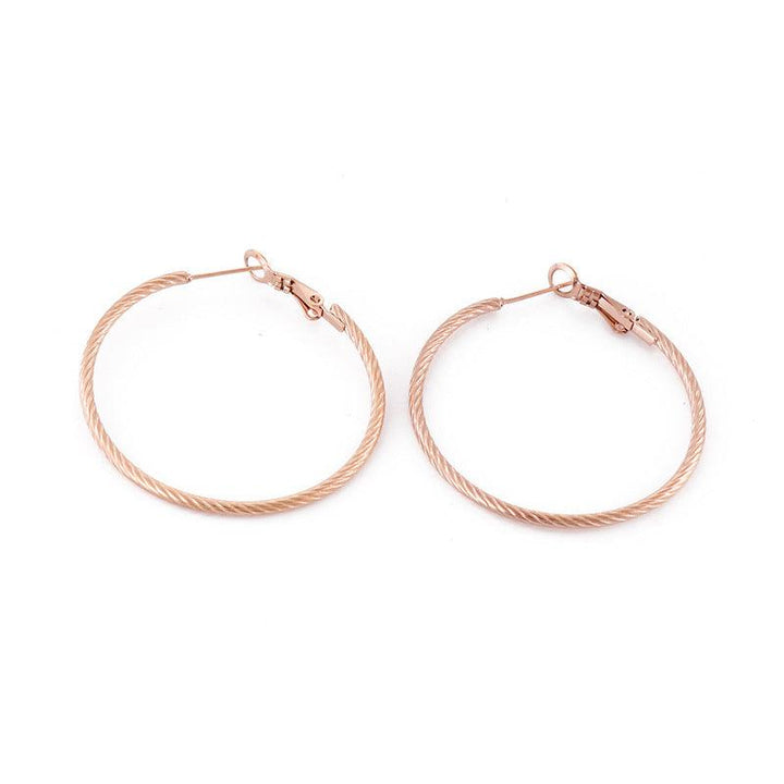 30/40/50/60mm Stainless Steel Circle Hoop Earrings - kalen