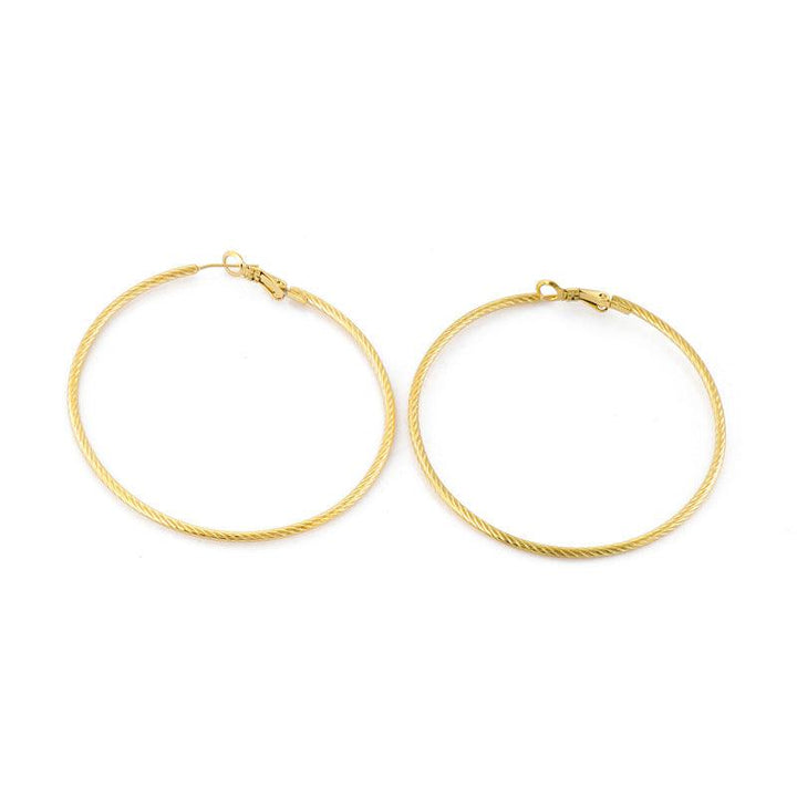 30/40/50/60mm Stainless Steel Circle Hoop Earrings - kalen