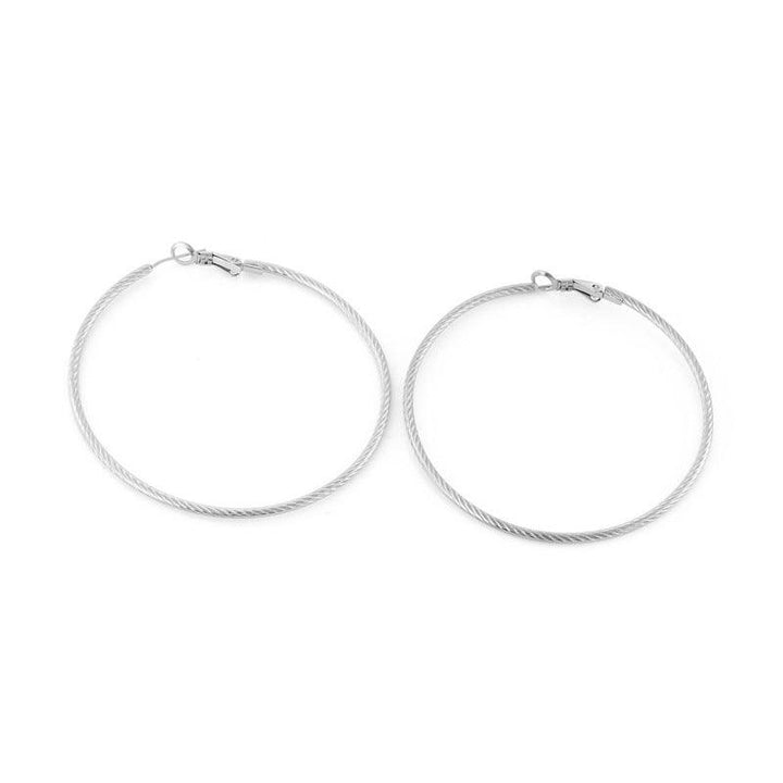 30/40/50/60mm Stainless Steel Circle Hoop Earrings - kalen