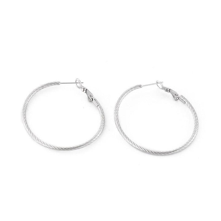 30/40/50/60mm Stainless Steel Circle Hoop Earrings - kalen