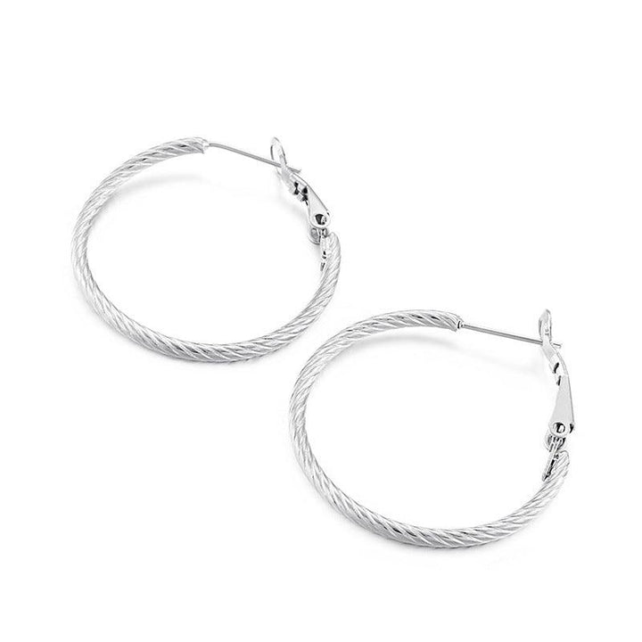 30mm Stainless Steel Twist Circle Hoop Earrings - kalen