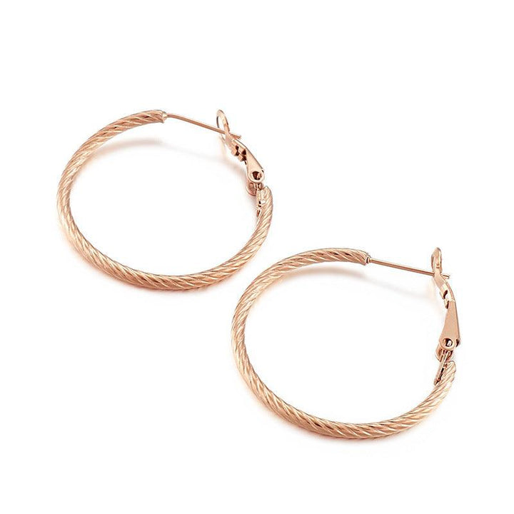 30mm Stainless Steel Twist Circle Hoop Earrings - kalen