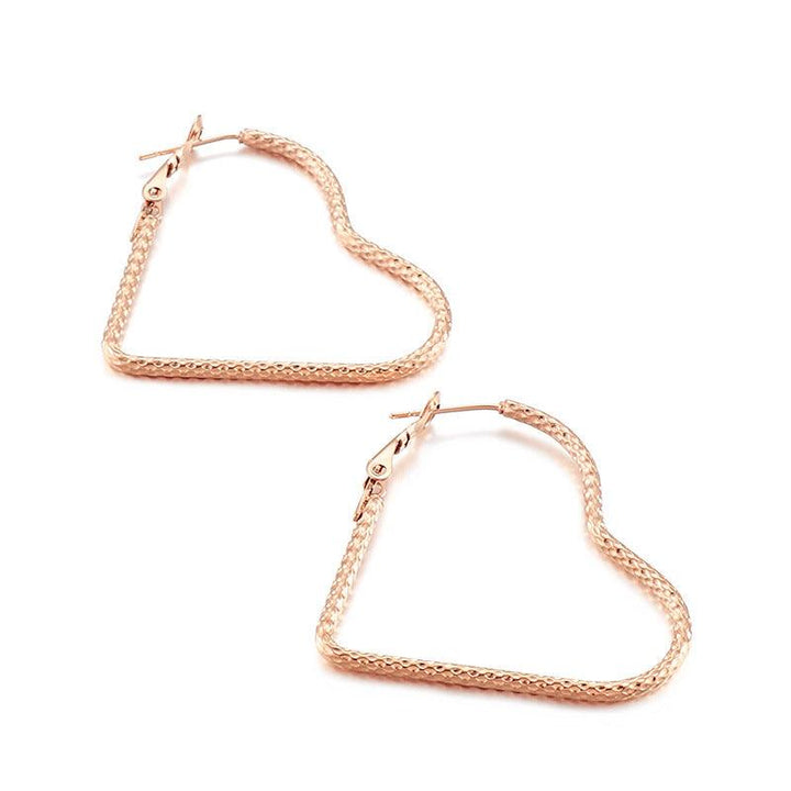 31/43mm Stainless Steel Twist Heart Hoop Earrings - kalen