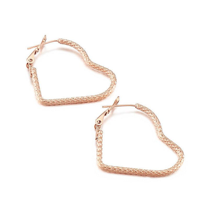 31/43mm Stainless Steel Twist Heart Hoop Earrings - kalen