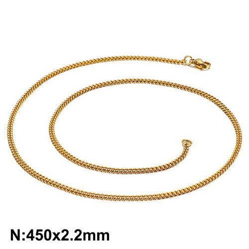 2/3/5 Gold Plated Cuban 2-side Cut Link Chain Necklace With Lobster Clap - kalen