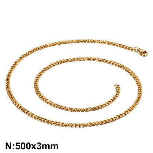 2/3/5 Gold Plated Cuban 2-side Cut Link Chain Necklace With Lobster Clap - kalen