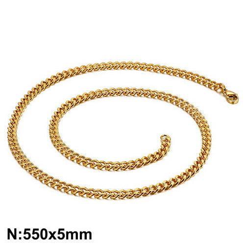 2/3/5 Gold Plated Cuban 2-side Cut Link Chain Necklace With Lobster Clap - kalen