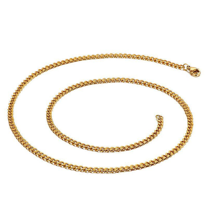 2/3/5 Gold Plated Cuban 2-side Cut Link Chain Necklace With Lobster Clap - kalen