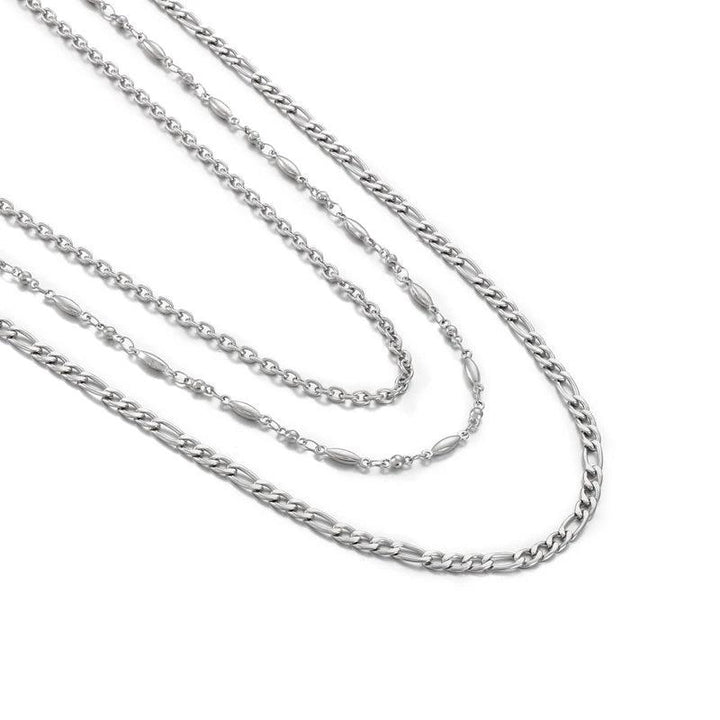 3/3.5/4mm Triple Layer Chains O-chain Lip Fiago Necklace for Women - kalen