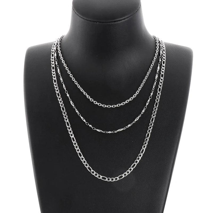 3/3.5/4mm Triple Layer Chains O-chain Lip Fiago Necklace for Women - kalen