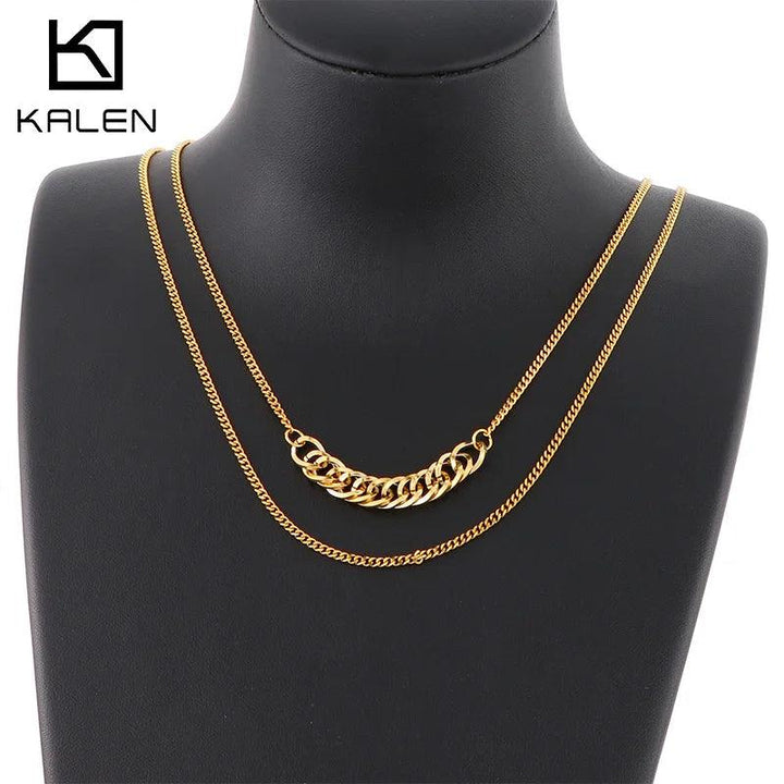 3/3.8mm Double Layer O-chain Chain Necklace for Women - kalen