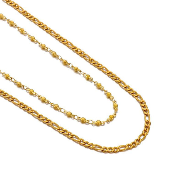 3/3.8mm Double Layer O-chain Figaro Chain Necklace for Women - kalen