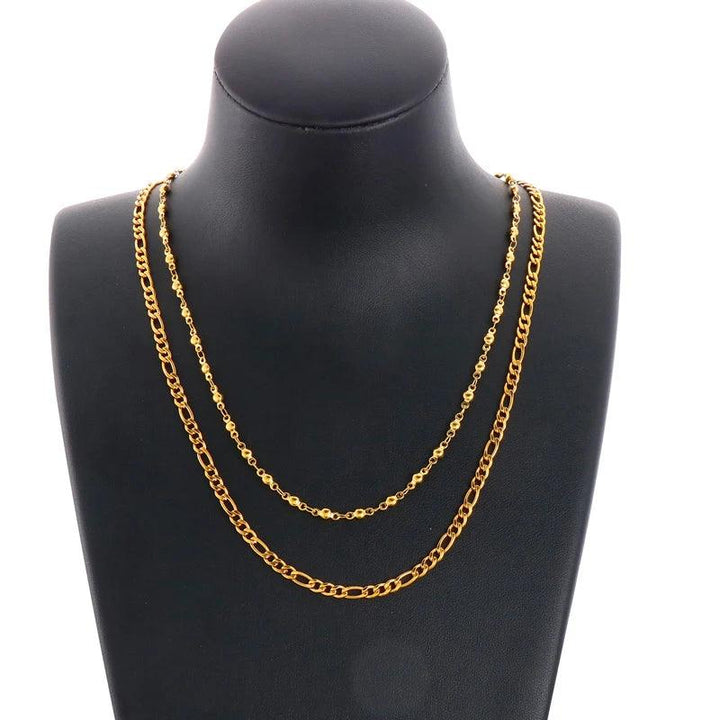 3/3.8mm Double Layer O-chain Figaro Chain Necklace for Women - kalen