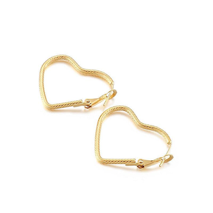 33/50mm Stainless Steel Twist Heart Hoop Earrings - kalen