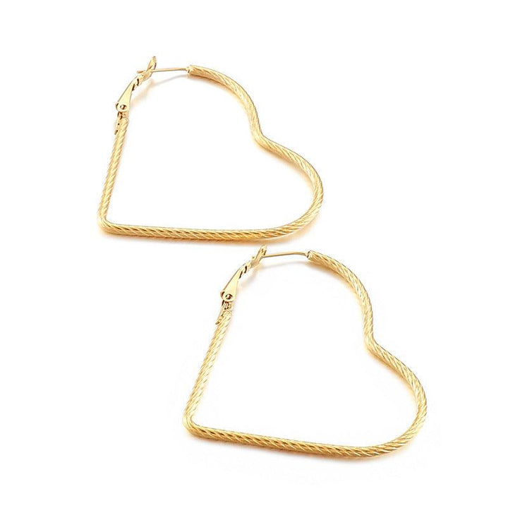 33/50mm Stainless Steel Twist Heart Hoop Earrings - kalen