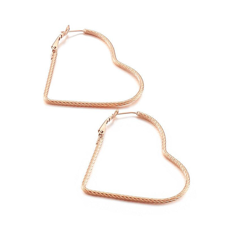 33/50mm Stainless Steel Twist Heart Hoop Earrings - kalen