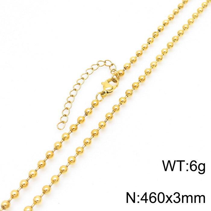 3/4/6mm Stainless Steel Bead Chain Necklace - kalen