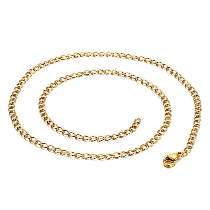 3/4mm Cuban Link Chain Necklace With Lobster Clap - kalen