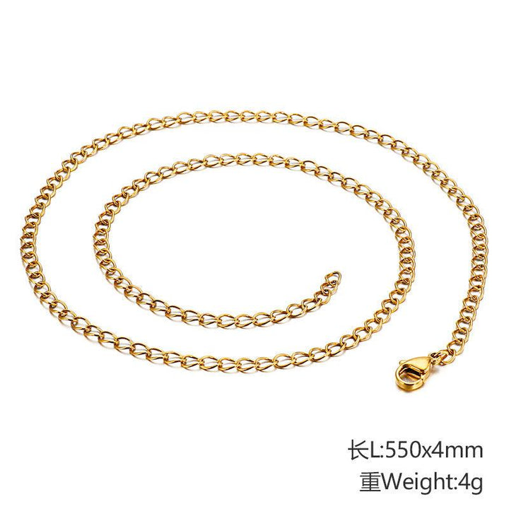 3/4mm Cuban Link Chain Necklace With Lobster Clap - kalen