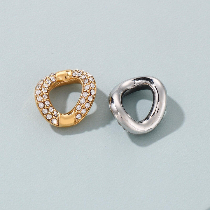 3pcs/lot Stainless Steel Oval Geometric Charms Connection 17*13mm For DIY Jewelry Making Accessories Cubic Zirconia Connection.