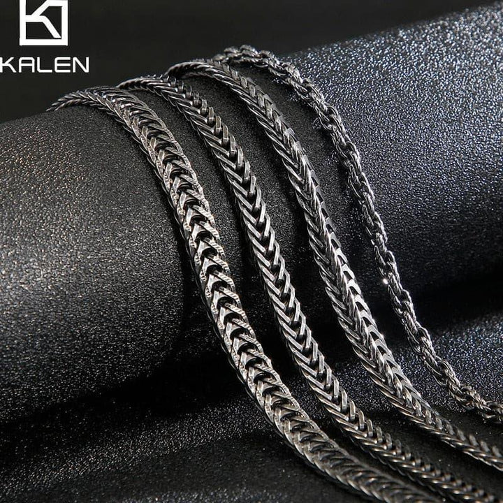 KALEN Stainless Steel Matte Link Chain Necklace For Men 8mm Twisted Link Chain Choker Jewellry New Arrivals 2020.