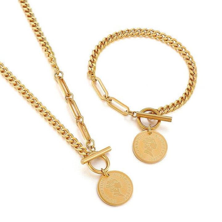 KALEN Thick Chain Clasp Gold Color Claps Necklaces Heart Pendant Necklaces for Women Minimalist Choker Necklace 4 style Jewelry.