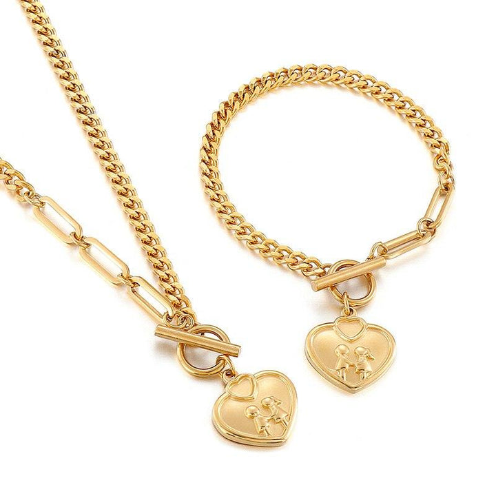 KALEN Thick Chain Clasp Gold Color Claps Necklaces Heart Pendant Necklaces for Women Minimalist Choker Necklace 4 style Jewelry.