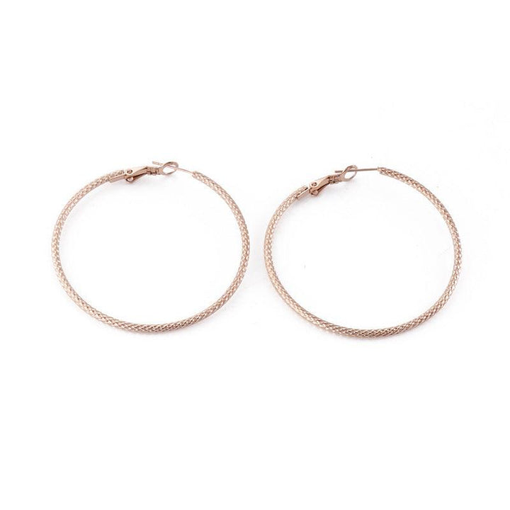 40/50/60mm Stainless Steel Circle Hoop Earrings - kalen