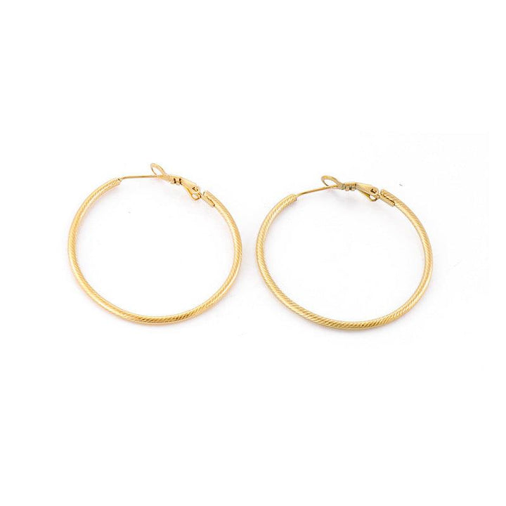 40/50/60mm Stainless Steel Circle Hoop Earrings - kalen