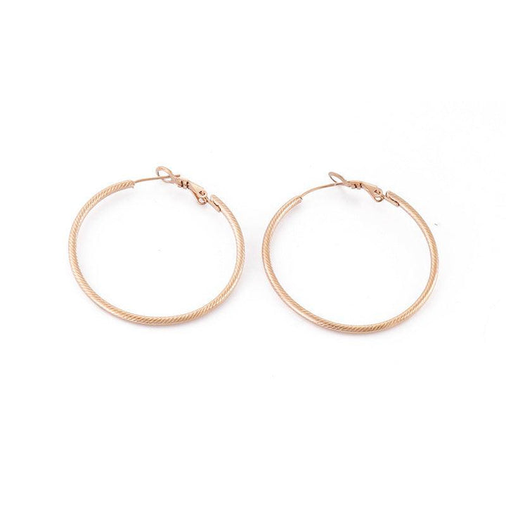 40/50/60mm Stainless Steel Circle Hoop Earrings - kalen