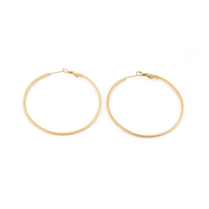 40/50/60mm Stainless Steel Circle Hoop Earrings - kalen