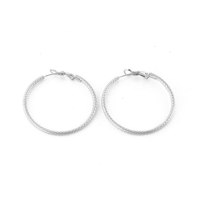 40/50/60mm Stainless Steel Circle Hoop Earrings - kalen