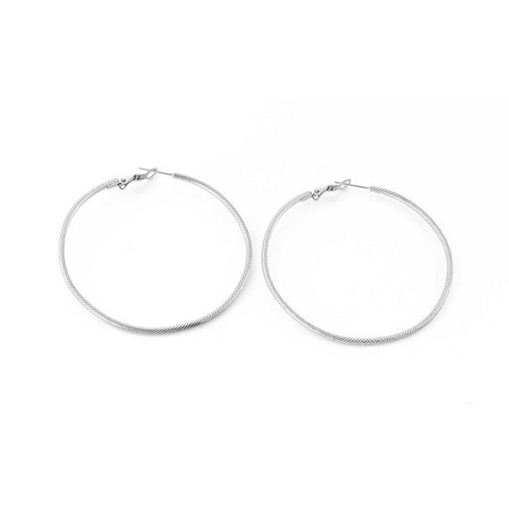 40/50/60mm Stainless Steel Circle Hoop Earrings - kalen