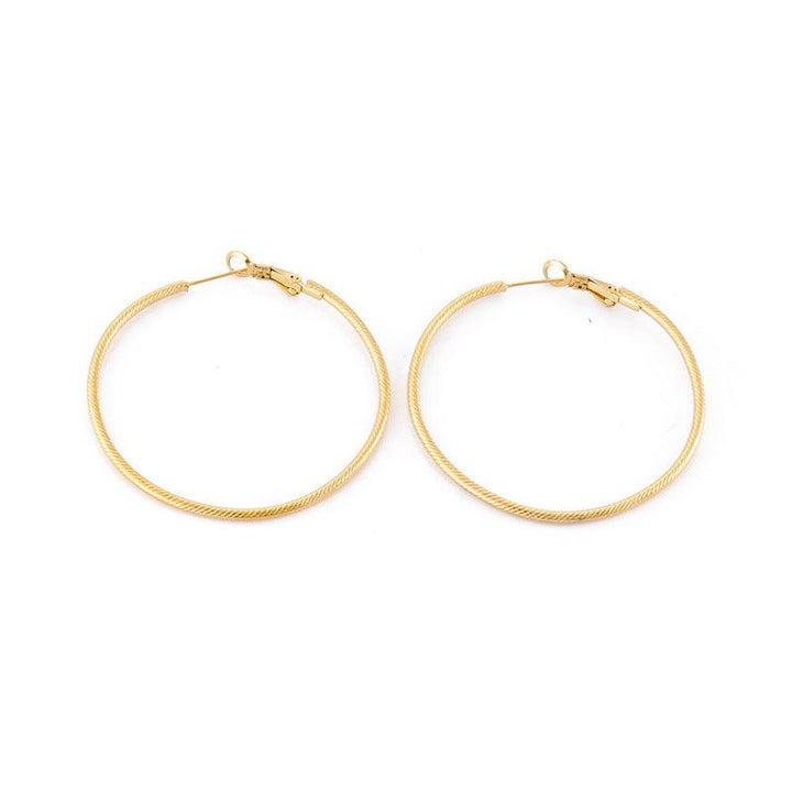 40/50/60mm Stainless Steel Circle Hoop Earrings - kalen