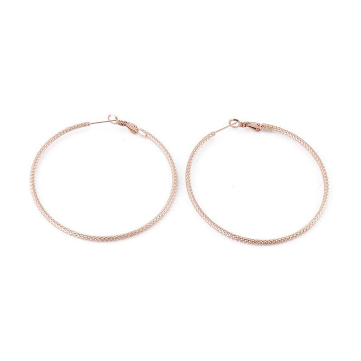 40/50/60mm Stainless Steel Circle Hoop Earrings - kalen