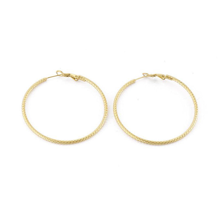 40/50/60mm Stainless Steel Circle Hoop Earrings - kalen