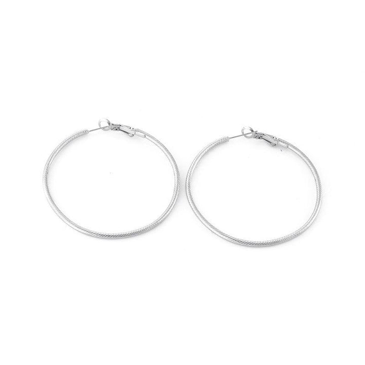 40/50/60mm Stainless Steel Circle Hoop Earrings - kalen