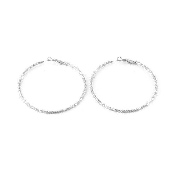 40/50/60mm Stainless Steel Circle Hoop Earrings - kalen