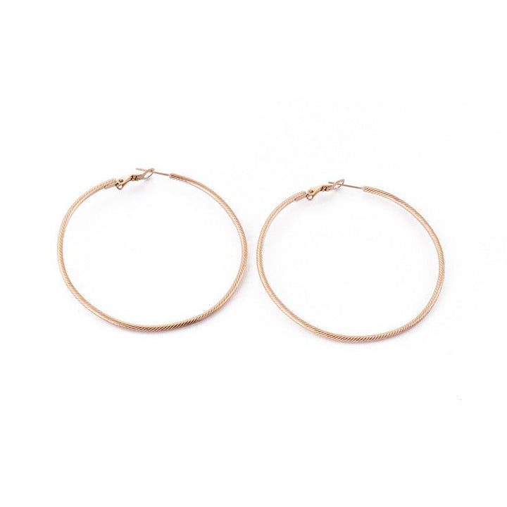 40/50/60mm Stainless Steel Circle Hoop Earrings - kalen